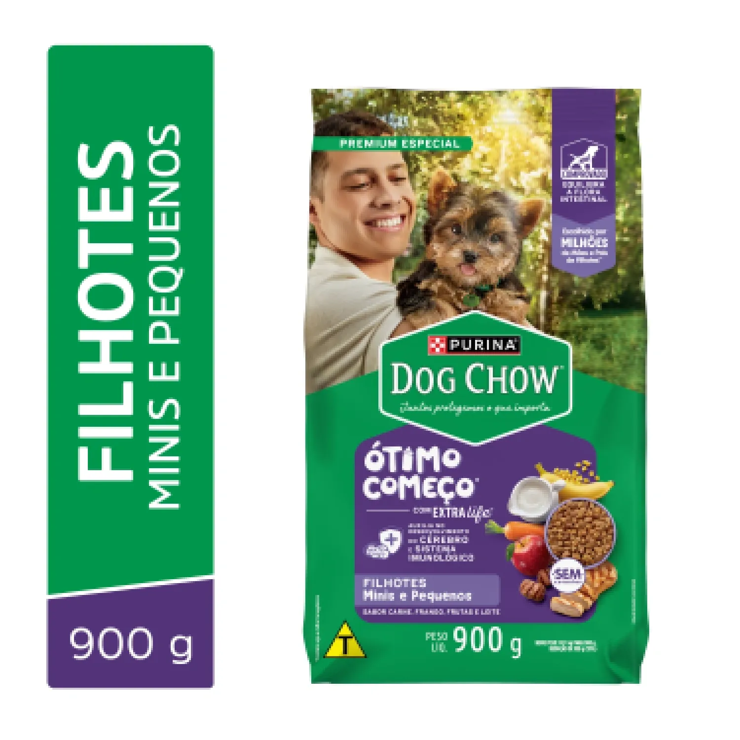 Ração Dog Chow Cães Filhotes Minis e Pequenos Carne, Frango e Arroz